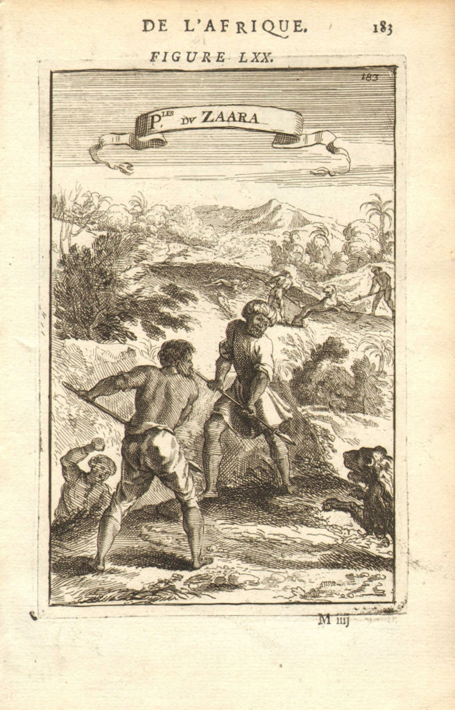 NORTH AFRICA. Hunting lions in the Sahara. 'Peuples du Zaara'. MALLET 1683